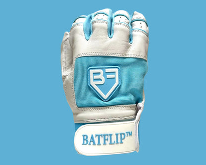White and baby blue batting glove
