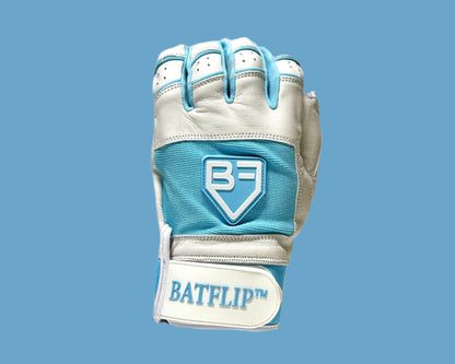 White and baby blue batting glove