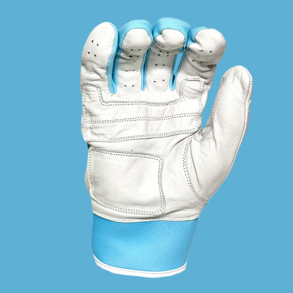 White glove with baby blue accents