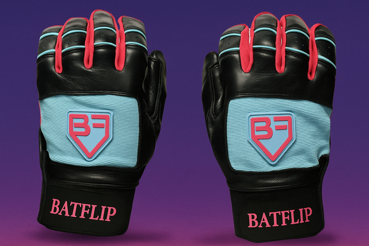 Neon Retro Black Batting Gloves