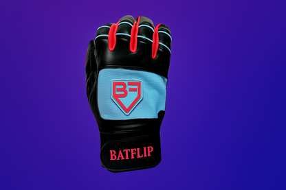 Neon Retro Black Batting Gloves